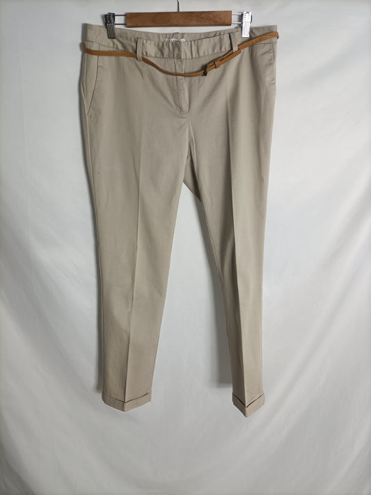 SFERA. Pantalones de pinza beige t. 44