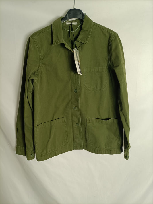 ZARA. Green beaded parka T.xs