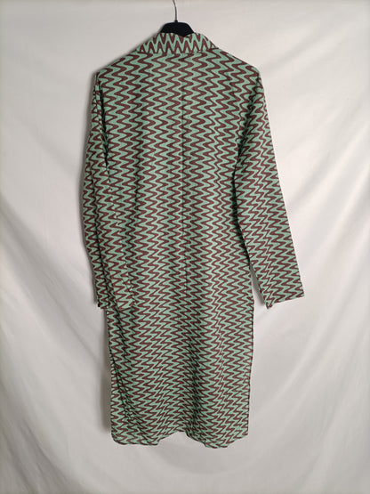 ZARA. Green and brown striped jacket T.xs