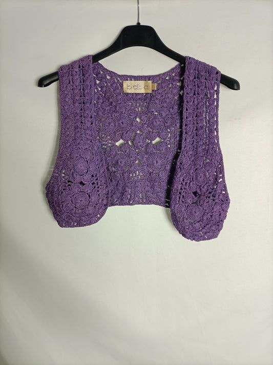 BDBA. Chaleco morado croché T.s