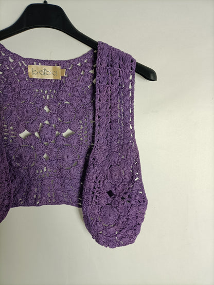 BDBA. Chaleco morado croché T.s