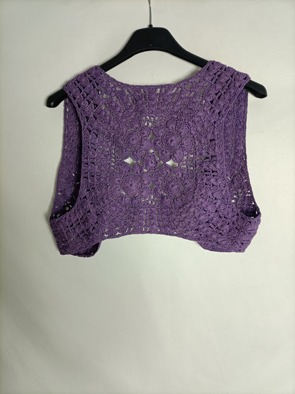 BDBA. Chaleco morado croché T.s