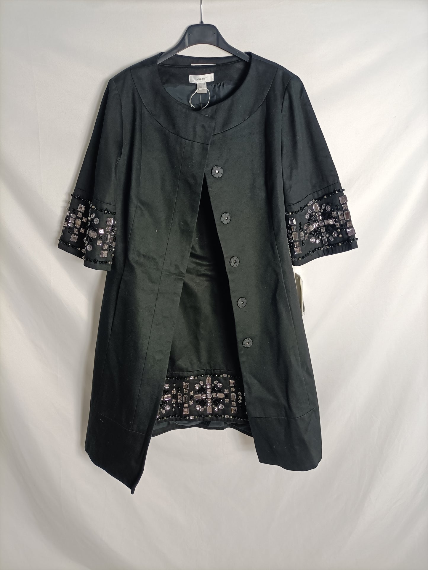 MANGO. Black Ts beaded dress