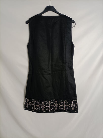 MANGO. Black Ts beaded dress