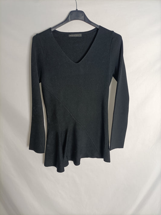 PURIFICACIÓN GARCÍA. Black fitted sweater Tm