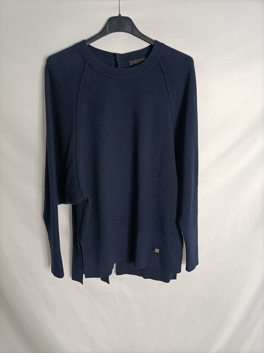 PURIFICAIÓN GARCÍA. Blue buttoned Ts sweater