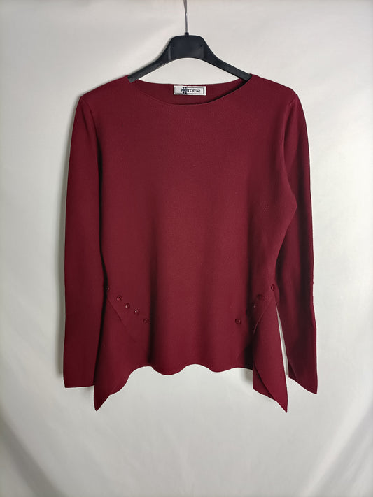 KOTOI. Burgundy sweater with buttons. Your(s)