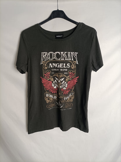 EVEN&ODD. Camiseta gris "rockin" T.s
