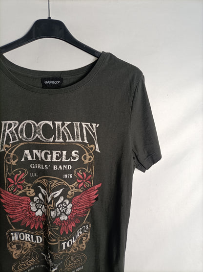 EVEN&ODD. Camiseta gris "rockin" T.s