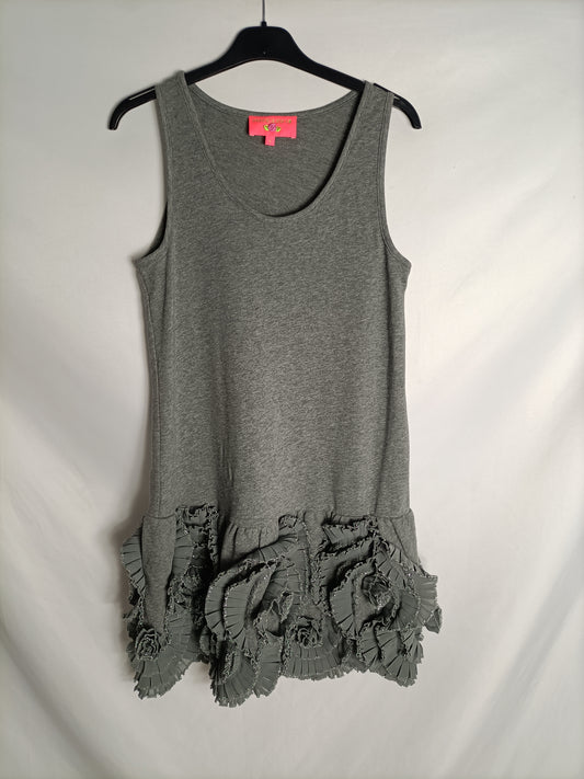 MANOUHS. Grey ruffled Ts dress