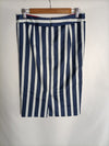 HONGO.  Falda de rayas azul y blanca T.44