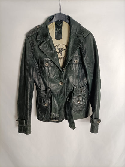 GIPSY. Cazadora negra piel T.s