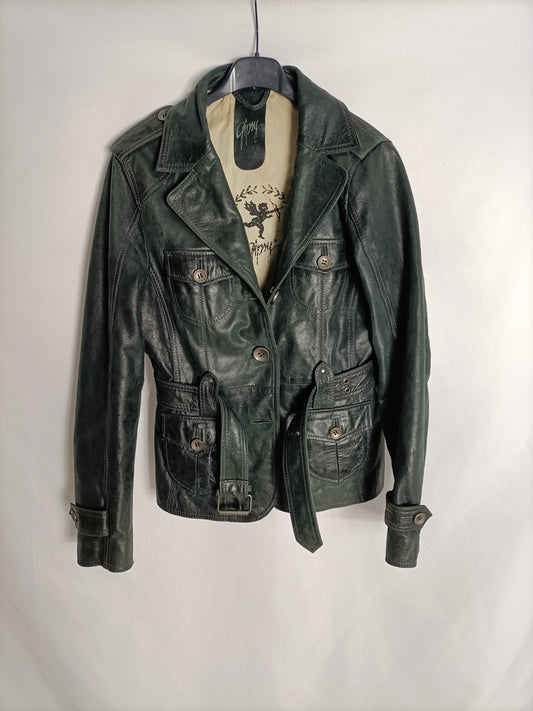 GIPSY. Cazadora negra piel T.s