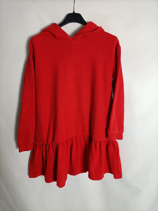 ZARA. Red hooded dress S.11/12(xxs)