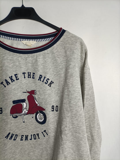 SRPINGFIELD. Sudadera gris moto T.m