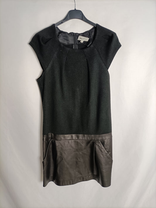 VANESSA BRUNO. Black double texture dress T.36