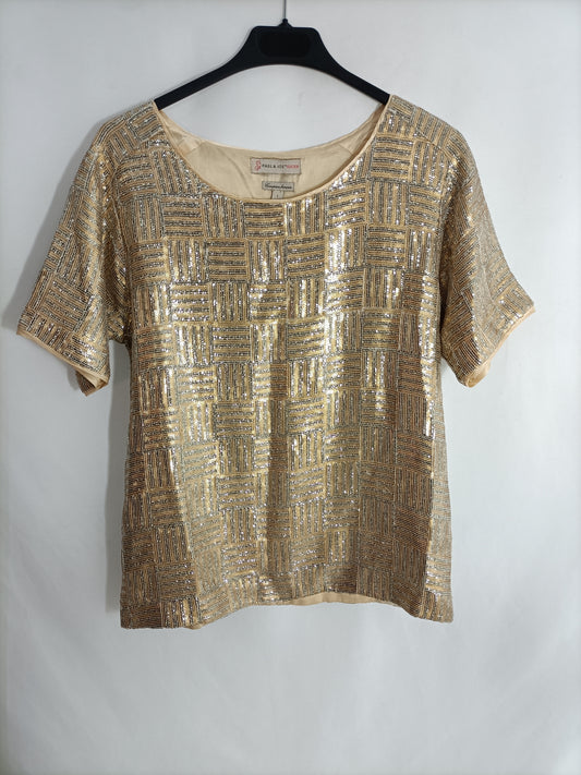 PAUL&amp;JOE. Golden sequin blouse T.1(s)