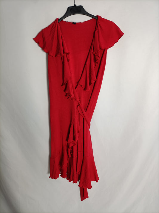 Diane von Furstenbergs. Red wrap dress Ts