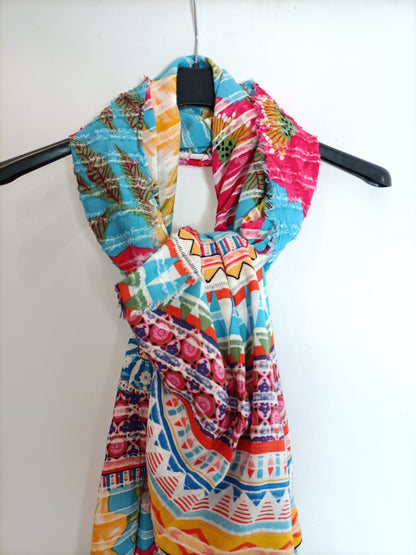 DESIGUAL. Colorful printed scarf