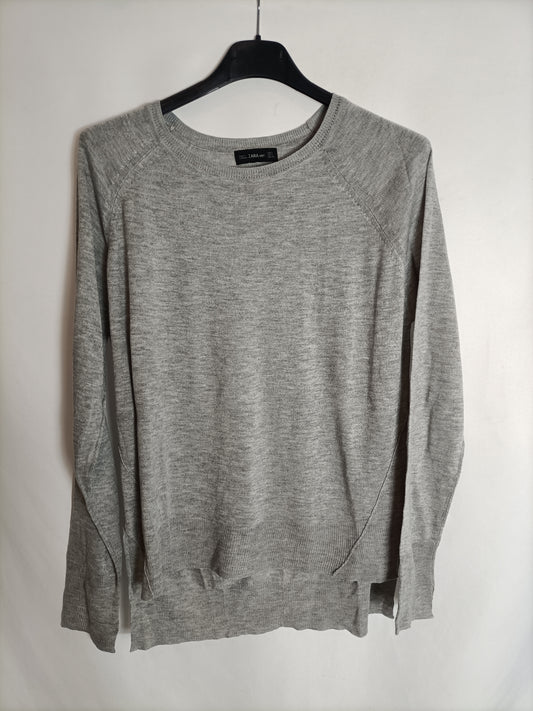 ZARA. Jersey gris fino T.s