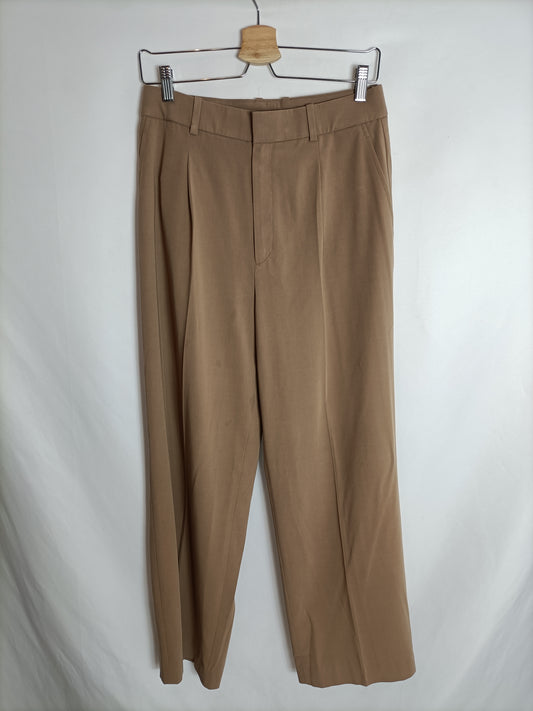 UNIQLO. Pantalón pinzas beige T.m