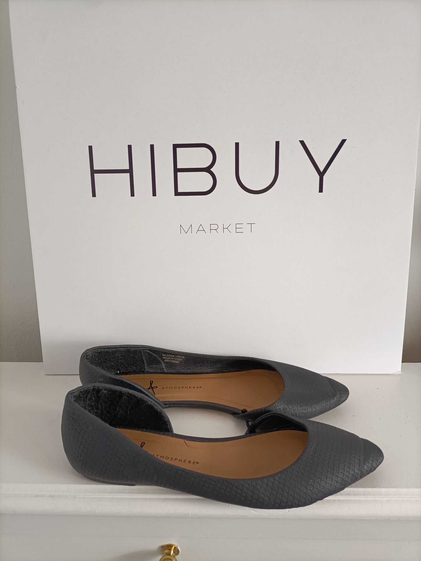 PRIMARK. Bailarina abierta negra T.40/41