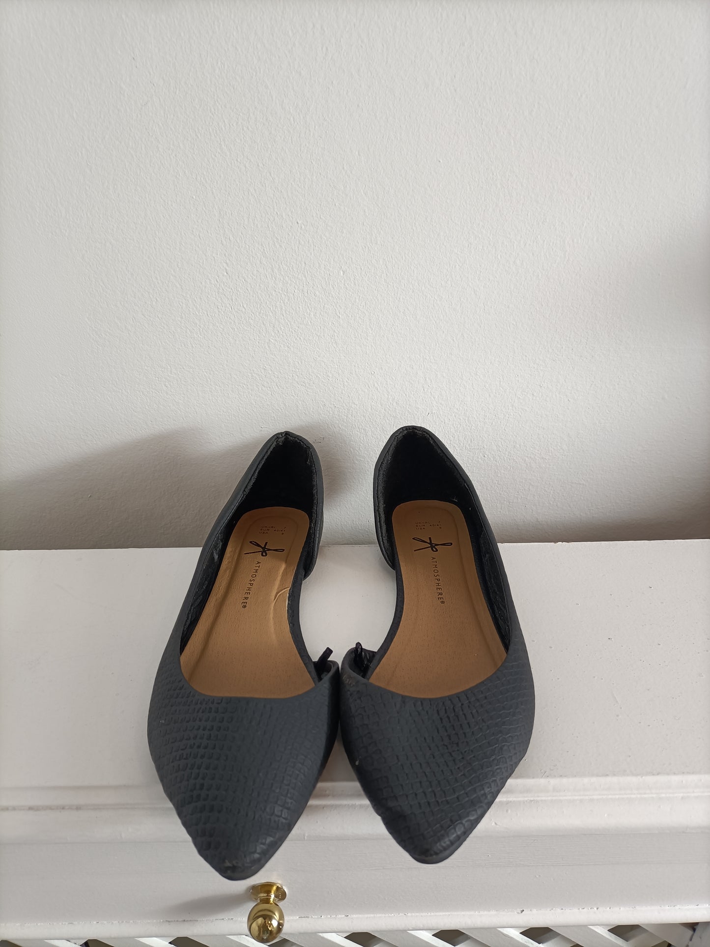 PRIMARK. Bailarina abierta negra T.40/41