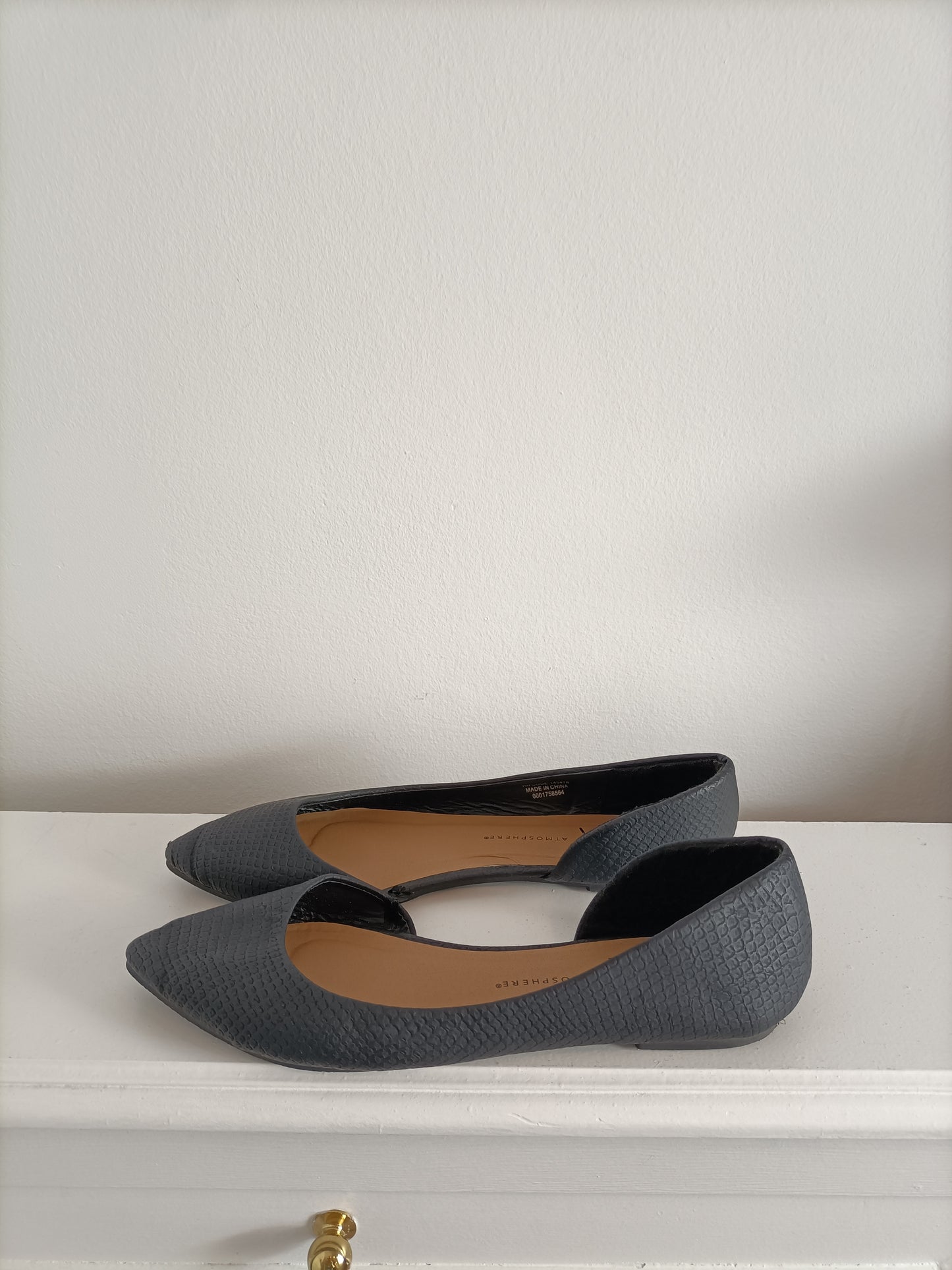 PRIMARK. Bailarina abierta negra T.40/41