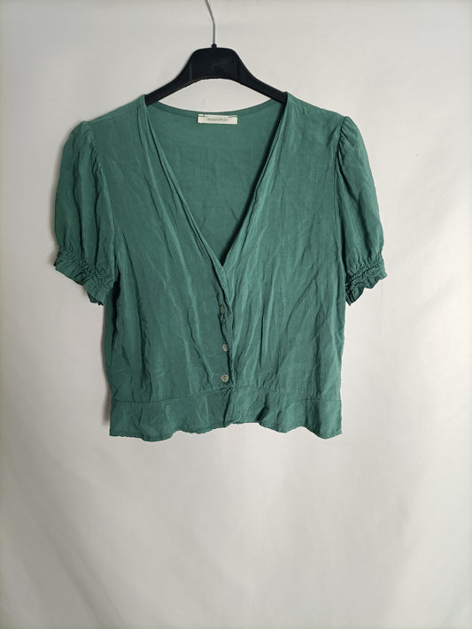 RENATTA&CO. Top verde agua abotonado TU(S)