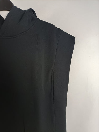ZARA. Sudadera sin mangas negra T.xs-s