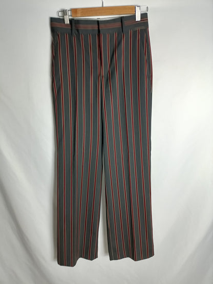 ZARA. Pantalón gris rayas de vestir T.xs