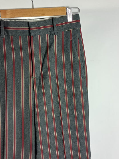 ZARA. Pantalón gris rayas de vestir T.xs