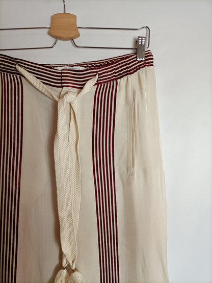 ZARA. Beige striped Ts trousers