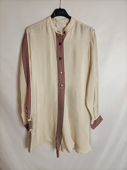 ZARA. Blusa oversized rayas T.s