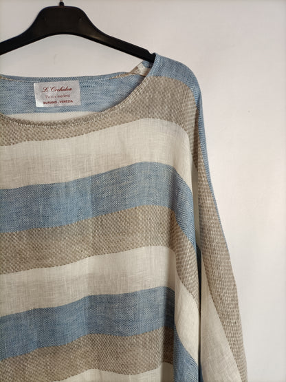 L'ORCHIDEA. TU striped linen kaftan