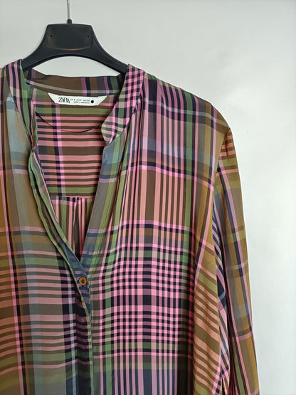 ZARA. Checked Ts shirt dress