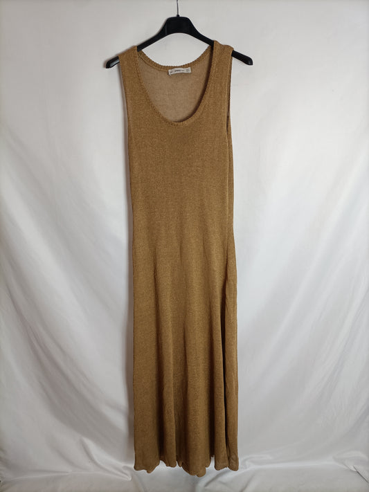 ZARA. Mustard Ts knit dress