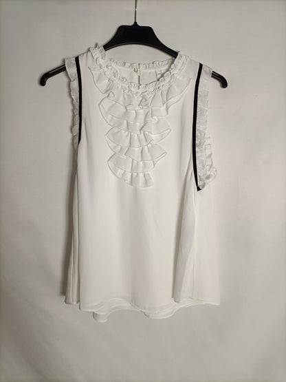 ZARA. White ruffled top Tm