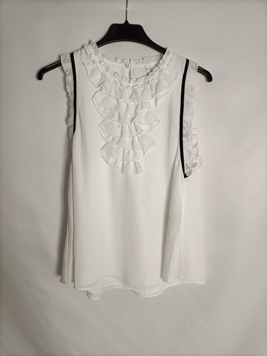 ZARA. White ruffled top Tm