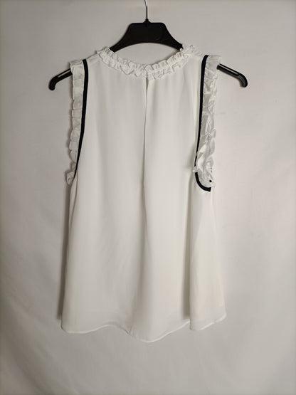ZARA. White ruffled top Tm