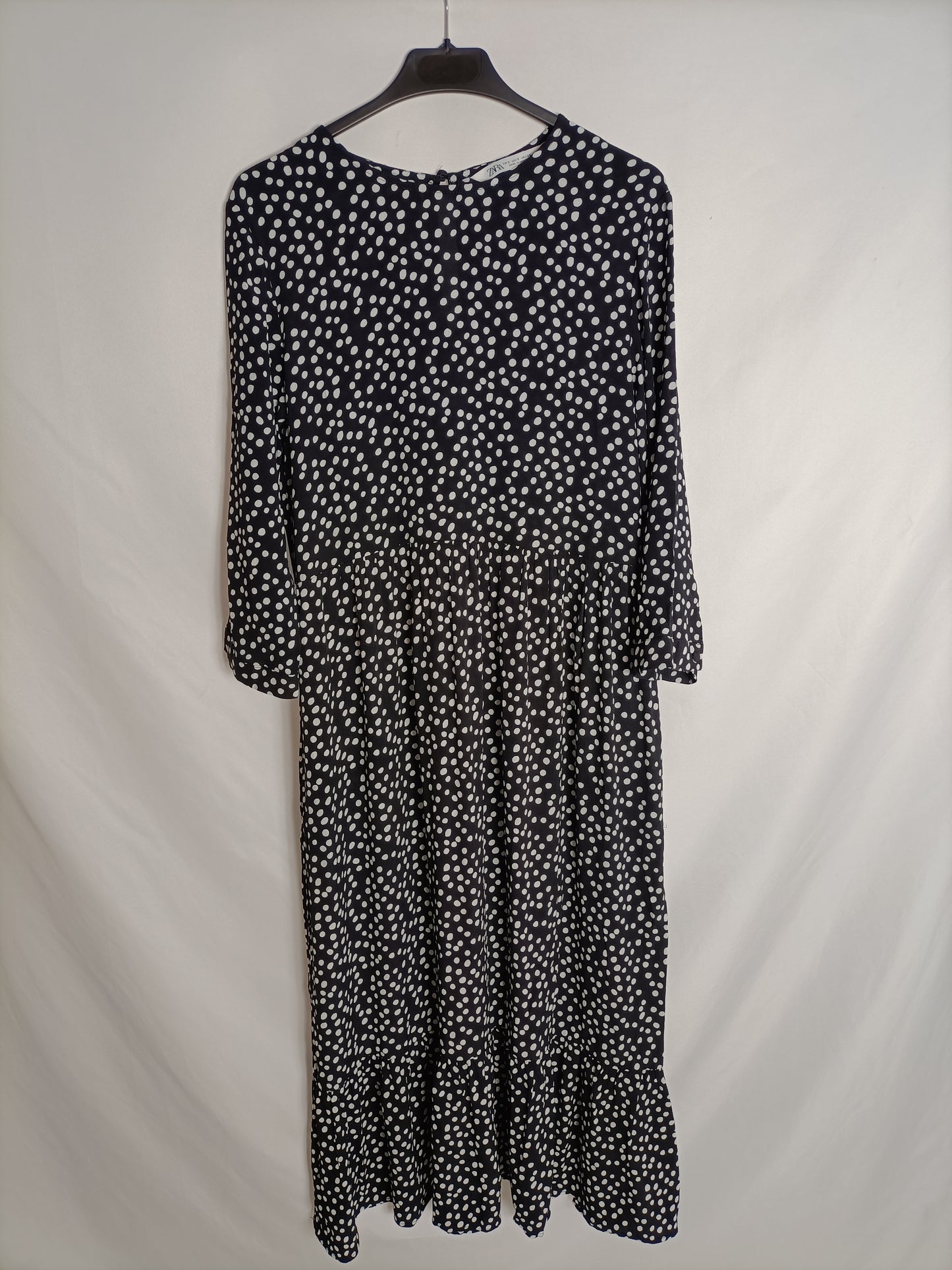 ZARA. Long polka dot dress Ts