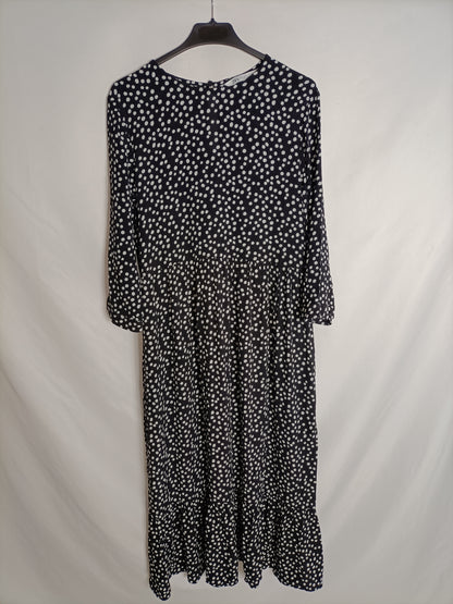 ZARA. Long polka dot dress Ts