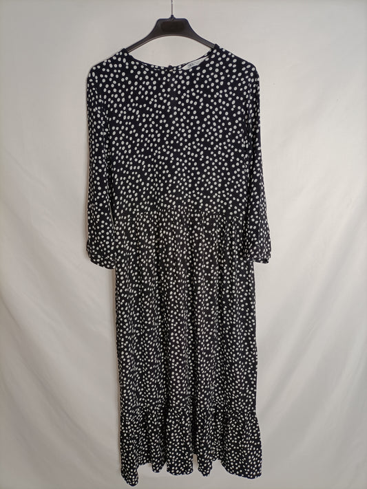 ZARA. Long polka dot dress Ts