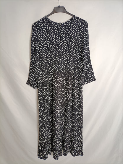 ZARA. Long polka dot dress Ts