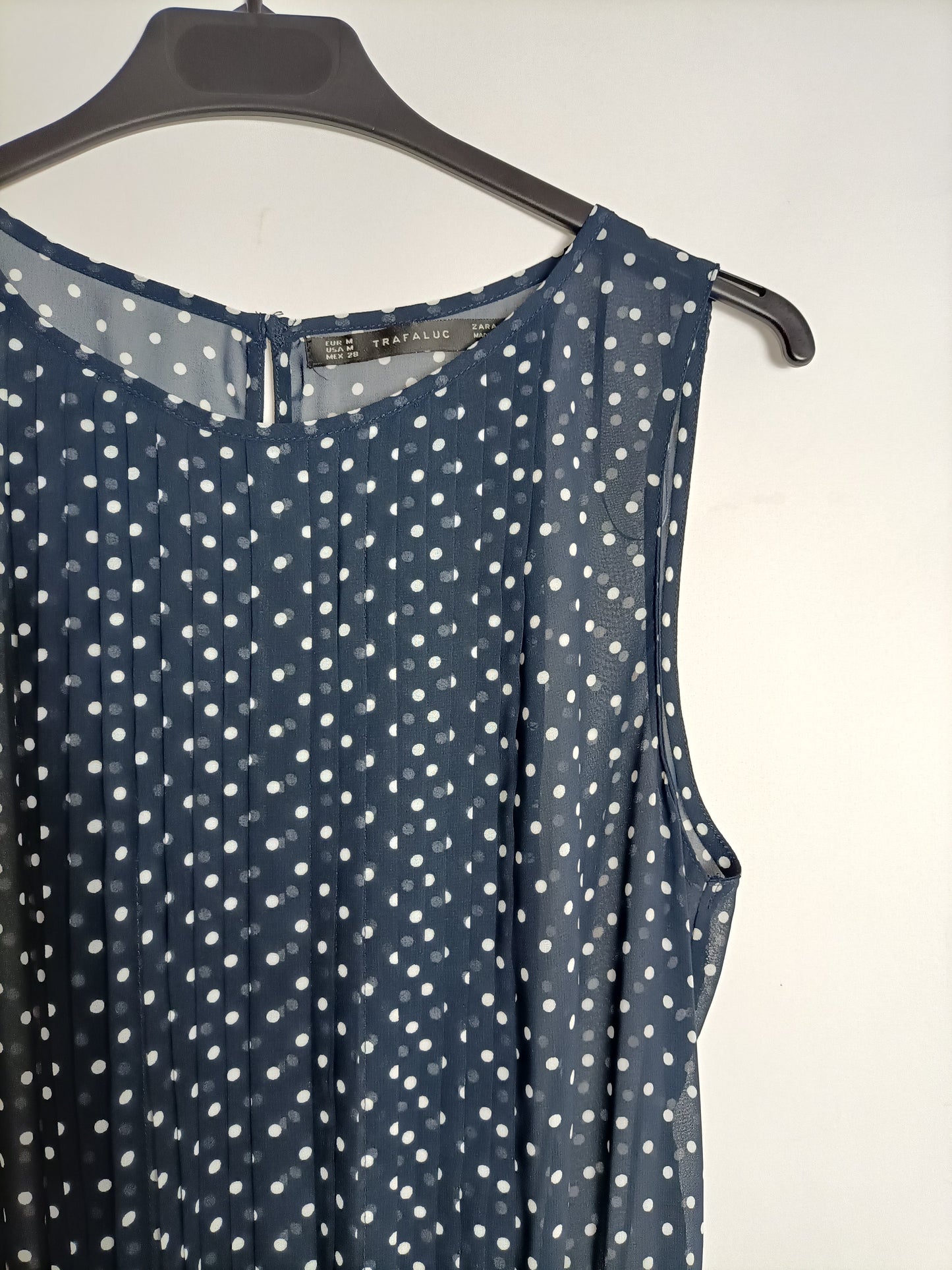 ZARA. Blue polka dot dress TM