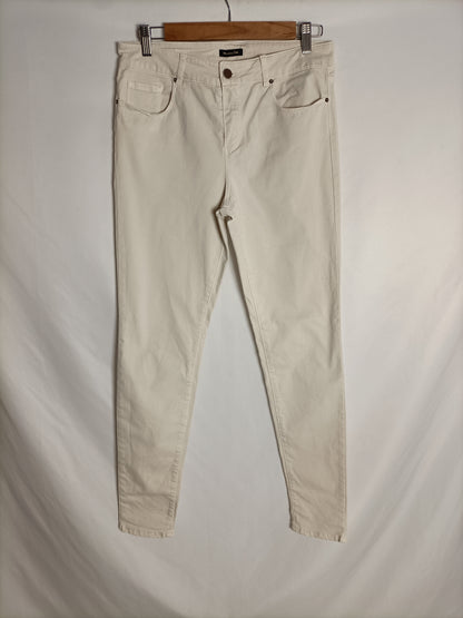 MASSIMO DUTTI. Pantalón denim beige  T.40