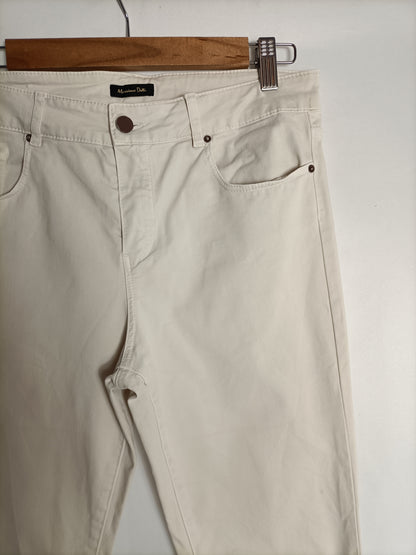 MASSIMO DUTTI. Pantalón denim beige  T.40