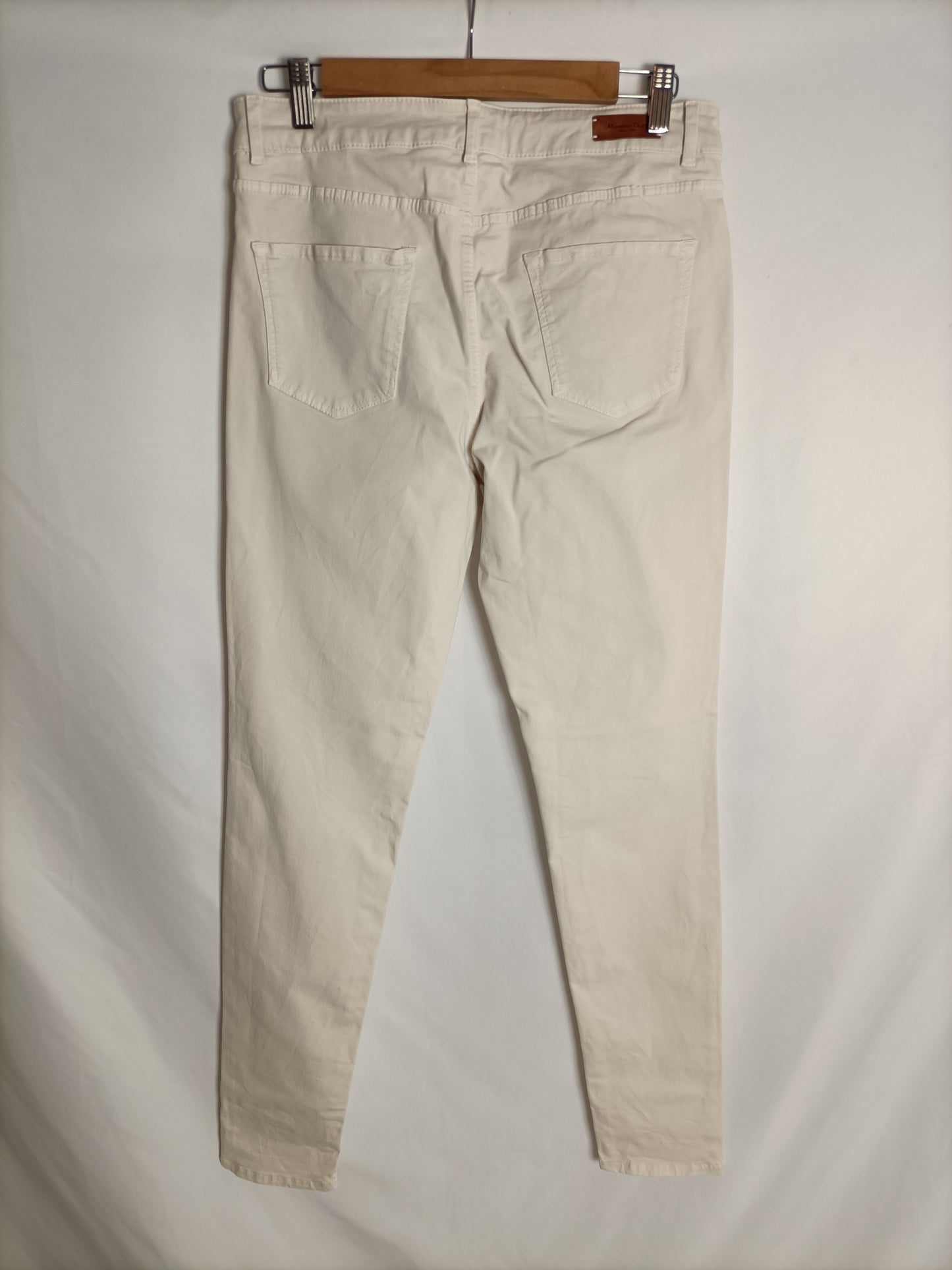 MASSIMO DUTTI. Pantalón denim beige  T.40