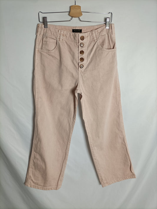 MASSIMO DUTTI. Pink culotte pants T.40