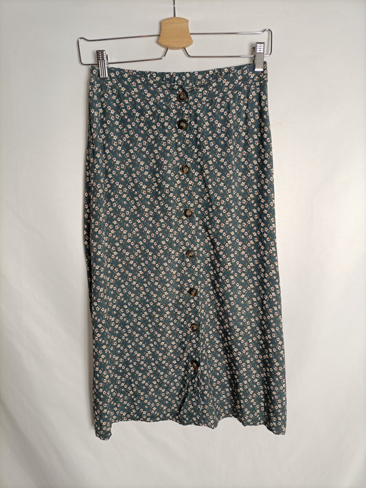 OTRAS. Falda gris florecitas T.u(m/l)